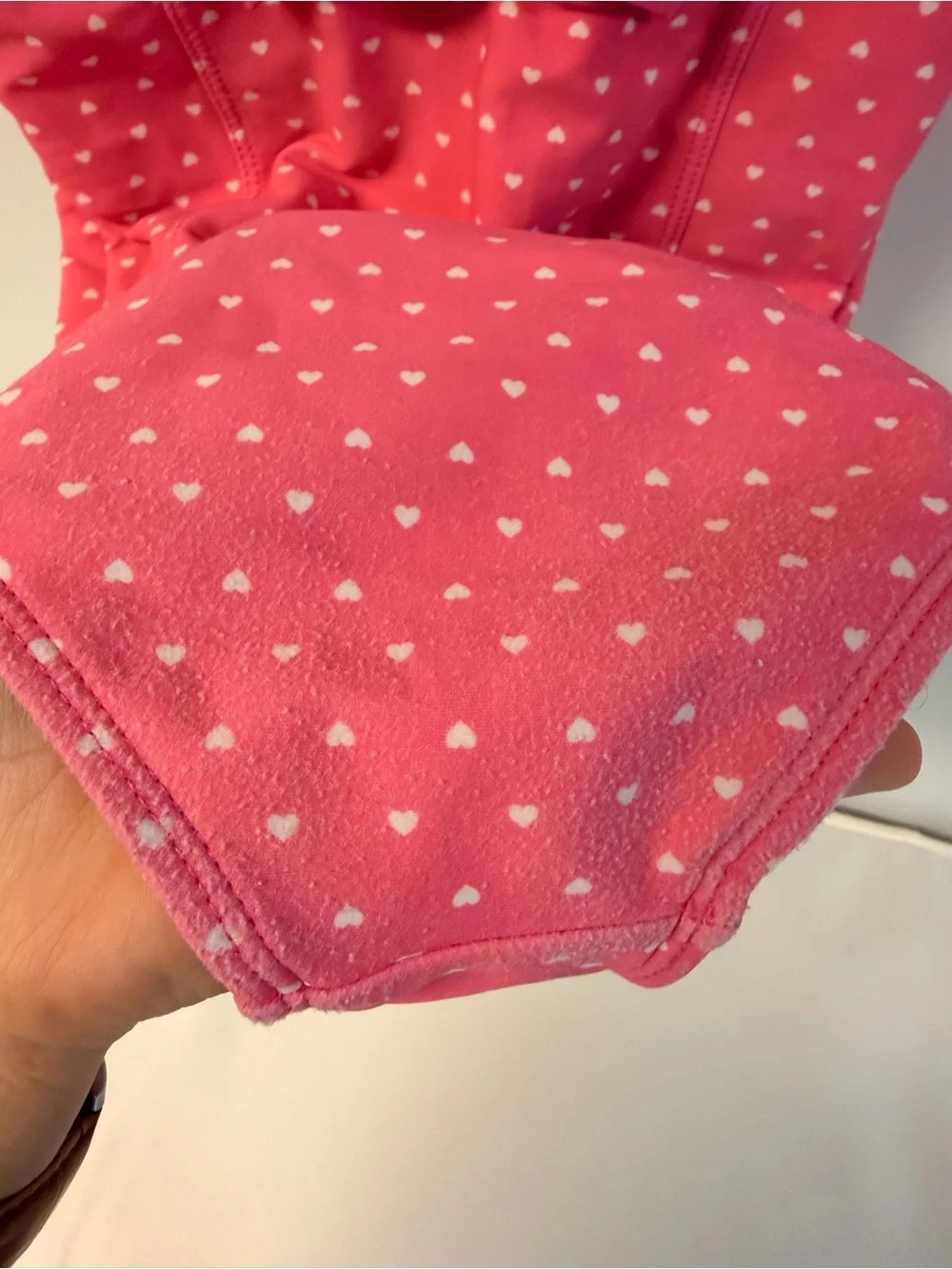 Ruffle Butts Pink Heart-Print Ruffle One-Piece